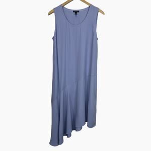 Eileen Fisher Lavender Asymmetrical Midi Dress 100% Silk